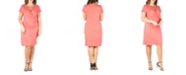 24seven Comfort Apparel Women's Plus Size Short Sleeve V-neck Faux Wrap Dress